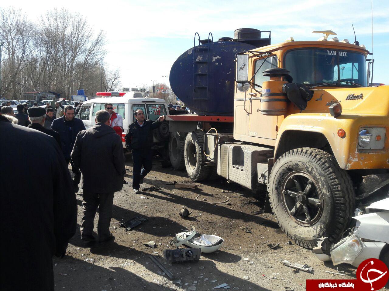 تصادف وحشتناک یک دستگاه تانکر حامل سوخت در جاده بین المللی ماکو + تصاویر