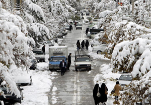بارش زیبای برف در تهران + فیلم