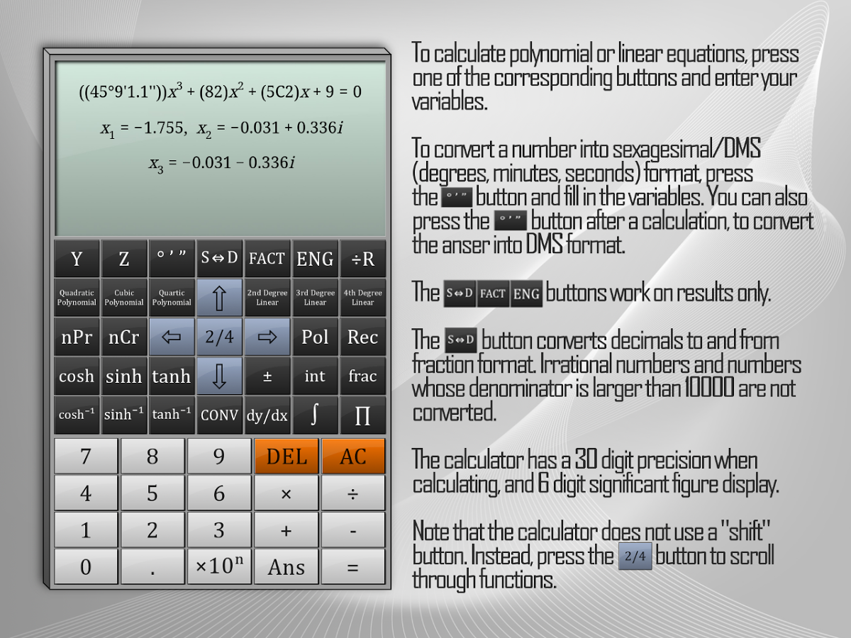 دانلود ماشین حساب مهندسی برای اندروید /  Full Scientific Calculator Pro کاملترین نرم افزار ماشین حساب