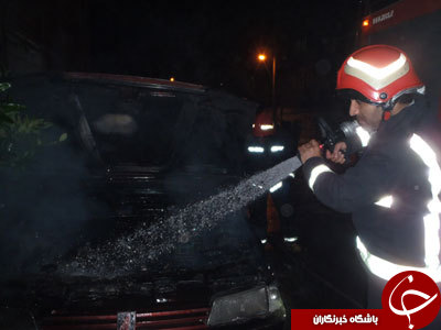 اطفا حریق پژو 405 + تصاویر