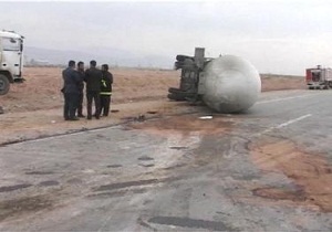 واژگونی تانکر حامل گاز مایع