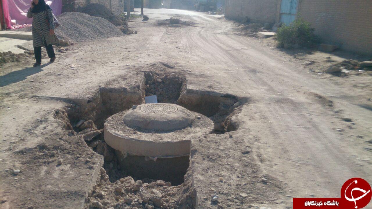 نیمه&zwnj;کاره ماندن کانال&zwnj;کشی فاضلاب در شهرک &laquo;کوی فدک&raquo; اهواز + تصاویر