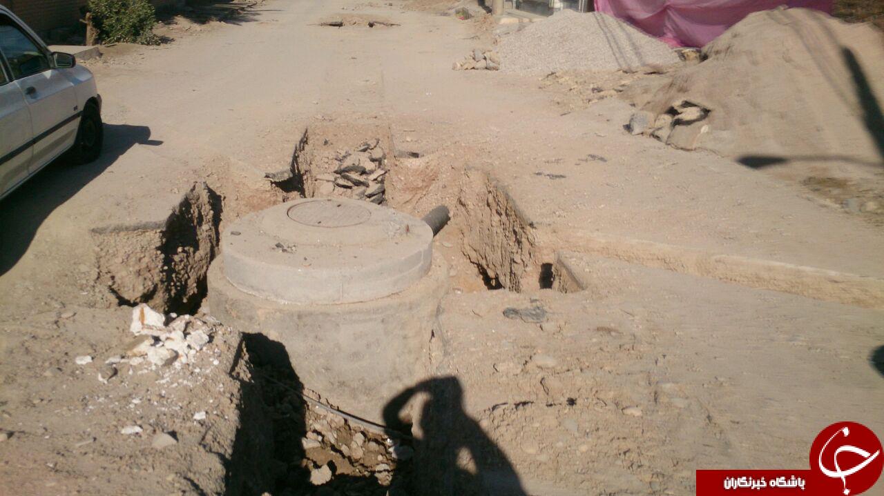 نیمه&zwnj;کاره ماندن کانال&zwnj;کشی فاضلاب در شهرک &laquo;کوی فدک&raquo; اهواز + تصاویر