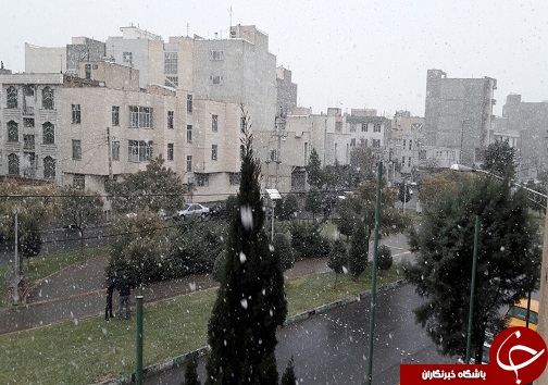بارش اولین برف پاییزی در قزوین