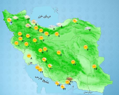 بارش پراکنده باران در سواحل دریای خزر+ جدول