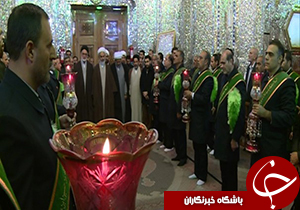 غبارروبی و عطر افشانی حرم مطهر حضرت سید علاءالدین حسین(ع) در شیراز