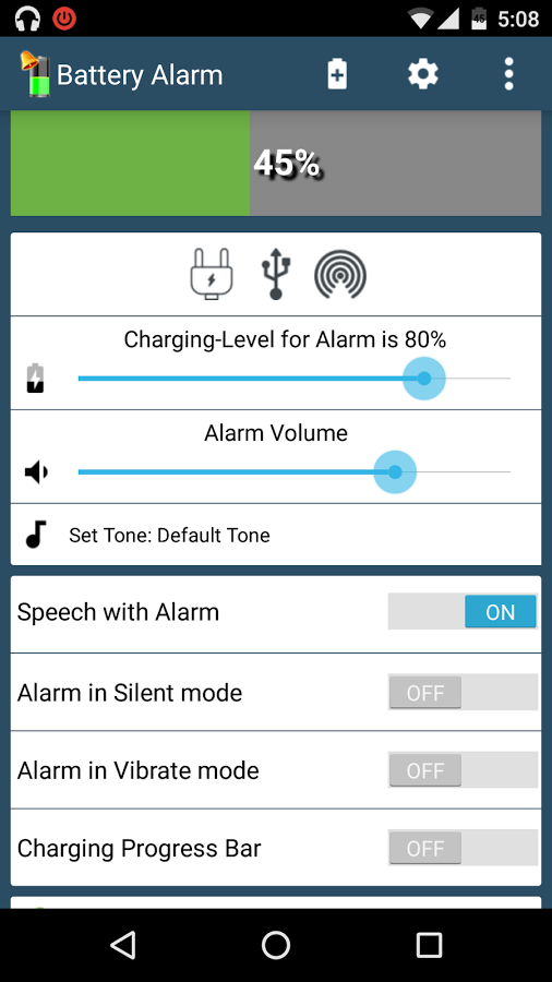 Full Battery Alarm