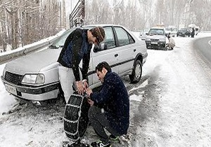 تردد از محور خلخال - اسالم فقط با زنجير چرخ امکان پذیر است