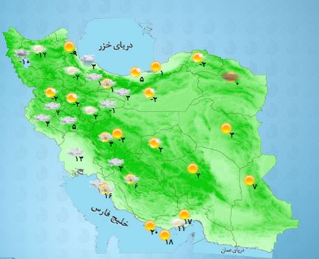 بارش برف و باران در کدام استان ها خواهد بود ؟  جدول