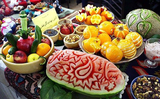 تزیین هندوانه در شب یلدا