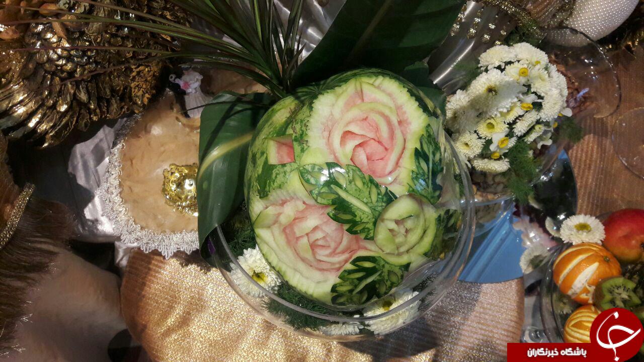 طَبَق پیش کشی 18میلیونی تازه عروس برای شب یلدا+ عکس