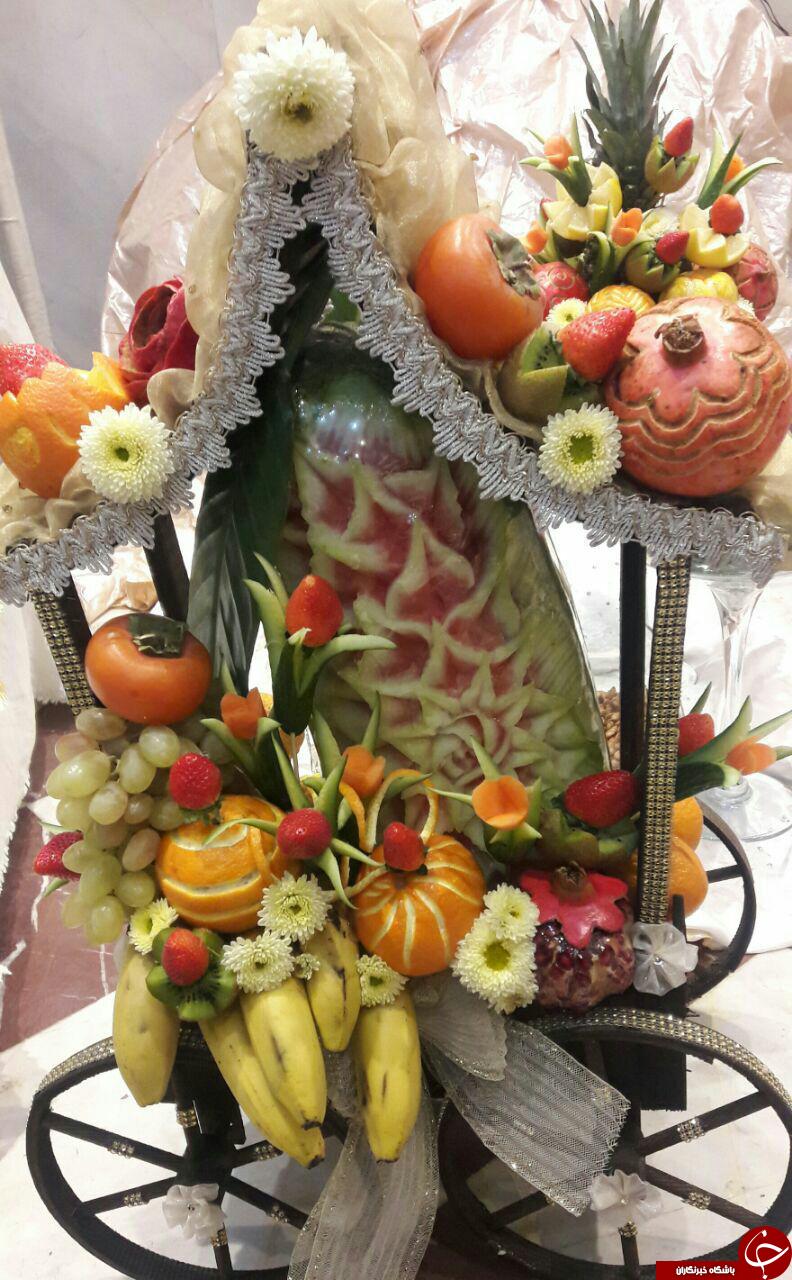 طَبَق پیش کشی 18میلیونی تازه عروس برای شب یلدا+ عکس