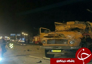 مرگ راننده بر اثر واژگونی کامیون
