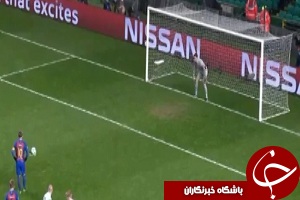 گل دوم بارسلونا با ضربه پنالتی زیبای مسی + فیلم