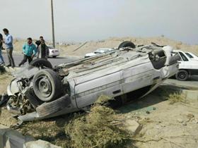 وازگونی خودرو زانتیا حادثه آفرید