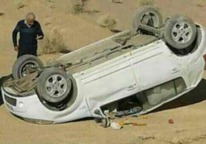 مصدوم شدن 2نفربراثر واژگونی خودرو 206 در خور و بیابانک