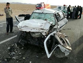یک کشته و 4 زخمی درحادثه رانندگی محور تفت