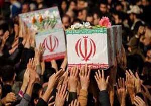 تشییع دریایی و به خاکسپاری پیکر های نورانی 2 شهید گمنام در جزیره فارور