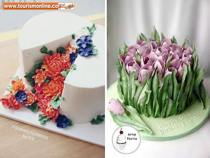 کیک هایی با تزیین بهاری! +تصاویر