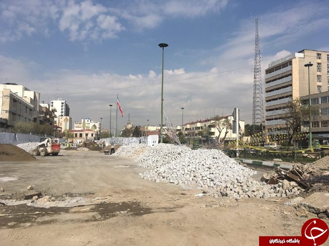 سنگ&zwnj;فرش کردن پردردسر سه چهارراه و میدان بهارستان!+ عکس