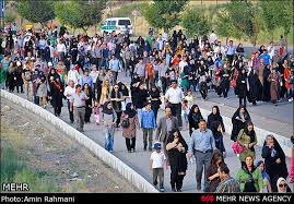 همایش پیاده&zwnj;روی در شهرهای ترک و آقکند شهرستان میانه
