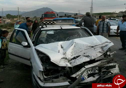 یک کشته و چهار مصدوم در حادثه رانندگی در کازرون + تصاویر