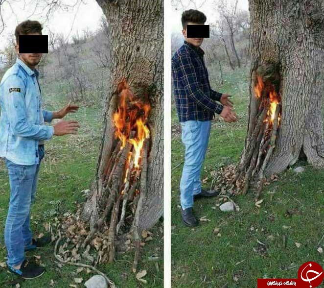 زشت ترین عکس یادگاری 2 جوان در سیزده بدر+تصویر