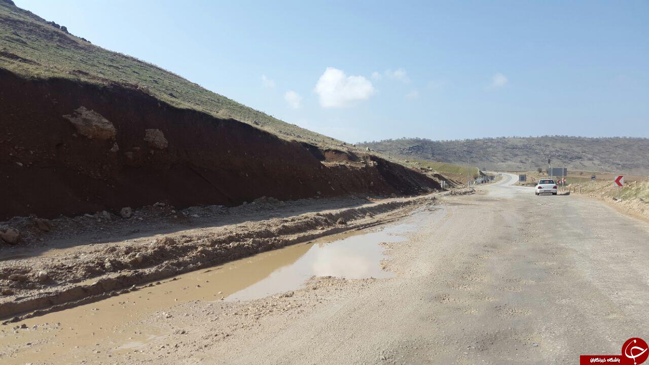 تصاویری از وضعیت نامناسب جاده گیلانغرب + تصاویر