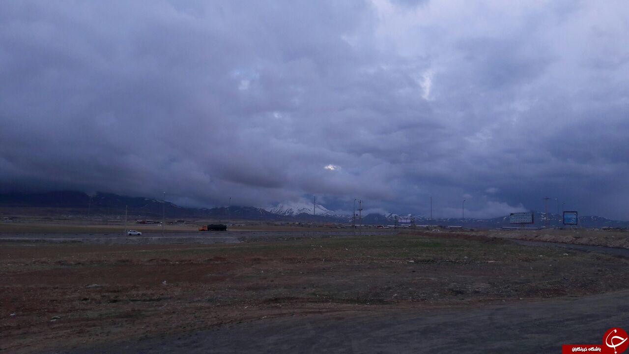 آسمان ابری و زیبا در دشت + تصاویر