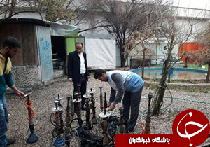 پاكسازی قليان و تنباكو از اماكن بين راهی زرقان