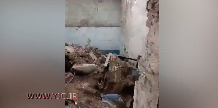 ریزش سقف گنبد حمام تاریخی نیشابور همزمان با زلزله 6 ريشتری مشهد