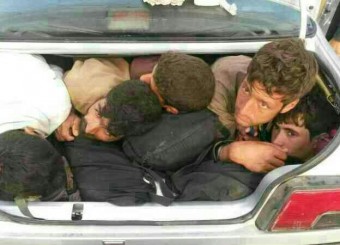 خودرو وانت حامل اتباع غیرمجاز حادثه افرید
