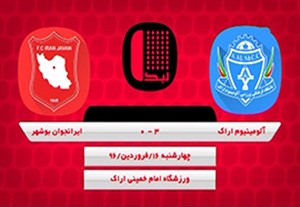 خلاصه بازی آلومینیوم اراک - ایران جوان بوشهر + فیلم