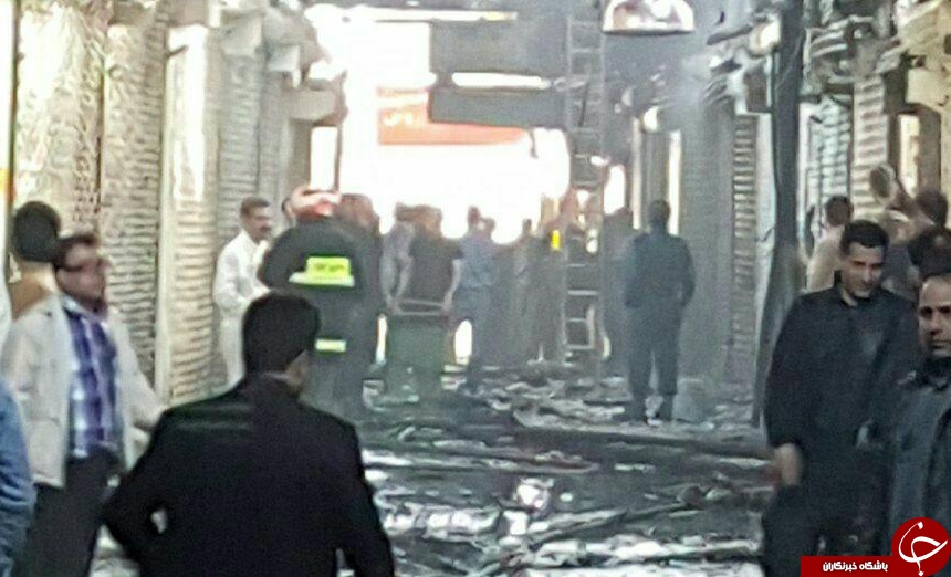 بازار زرگرهای کرمانشاه آتش گرفت+تصاویر