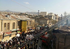 احتمال ریزش ساختمان ها در محل اتش سوزی