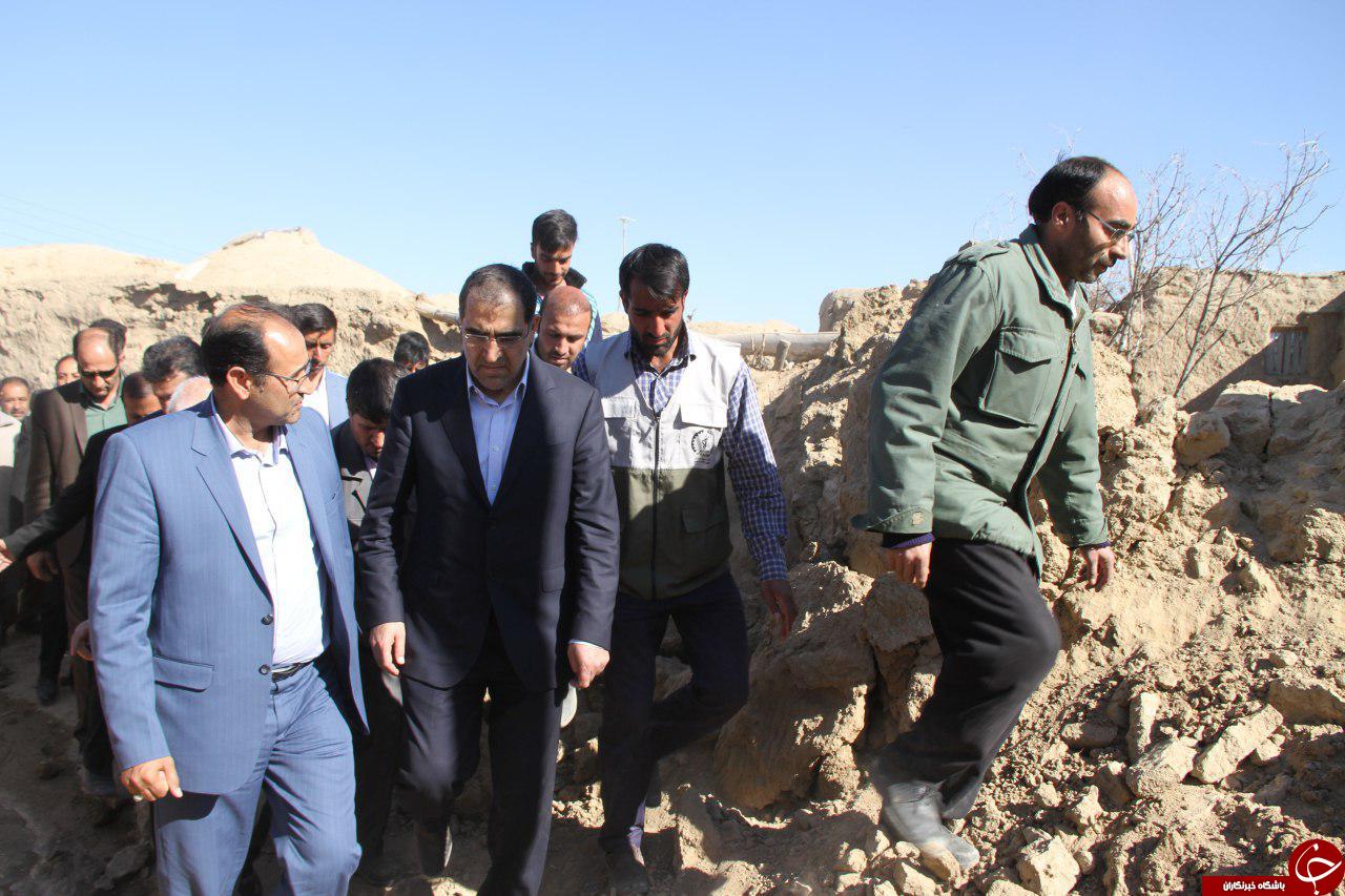 حضور وزیر بهداشت در مناطق زلزله زده تربت جام+تصاویر