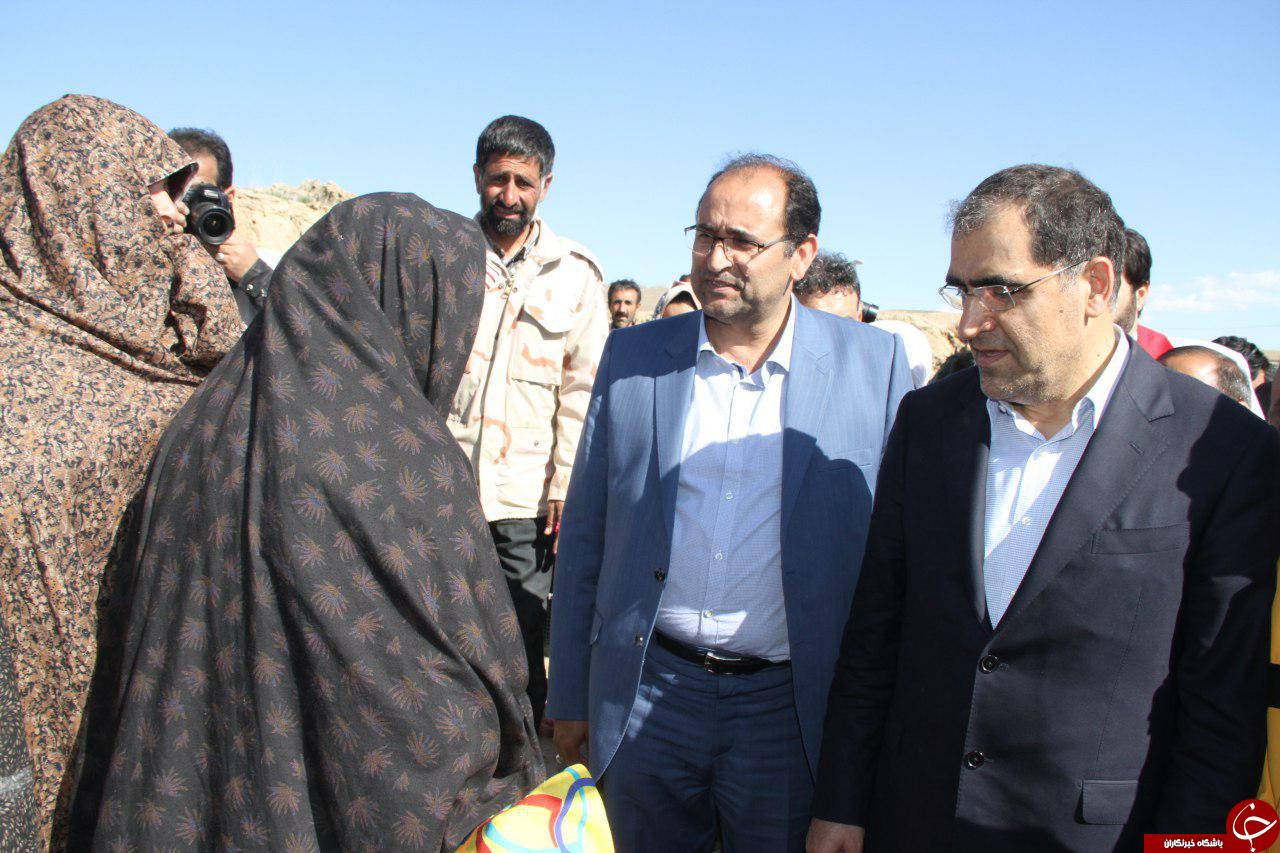 حضور وزیر بهداشت در مناطق زلزله زده تربت جام+تصاویر