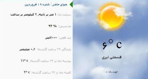 آب و هوا - آذربایجان شرقی 19 فروردین ماه  96