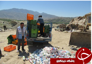 معدوم سازی 800 کیلوگرم مواد غذایی فاسد در کازرون
