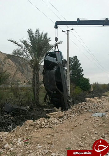 2 مصدوم در واژگونی خودرو پژو