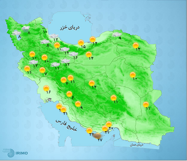 آب و هوای 29 فروردین ماه/ بارش و رعد و برق در عمده نقاط کشور+جدول