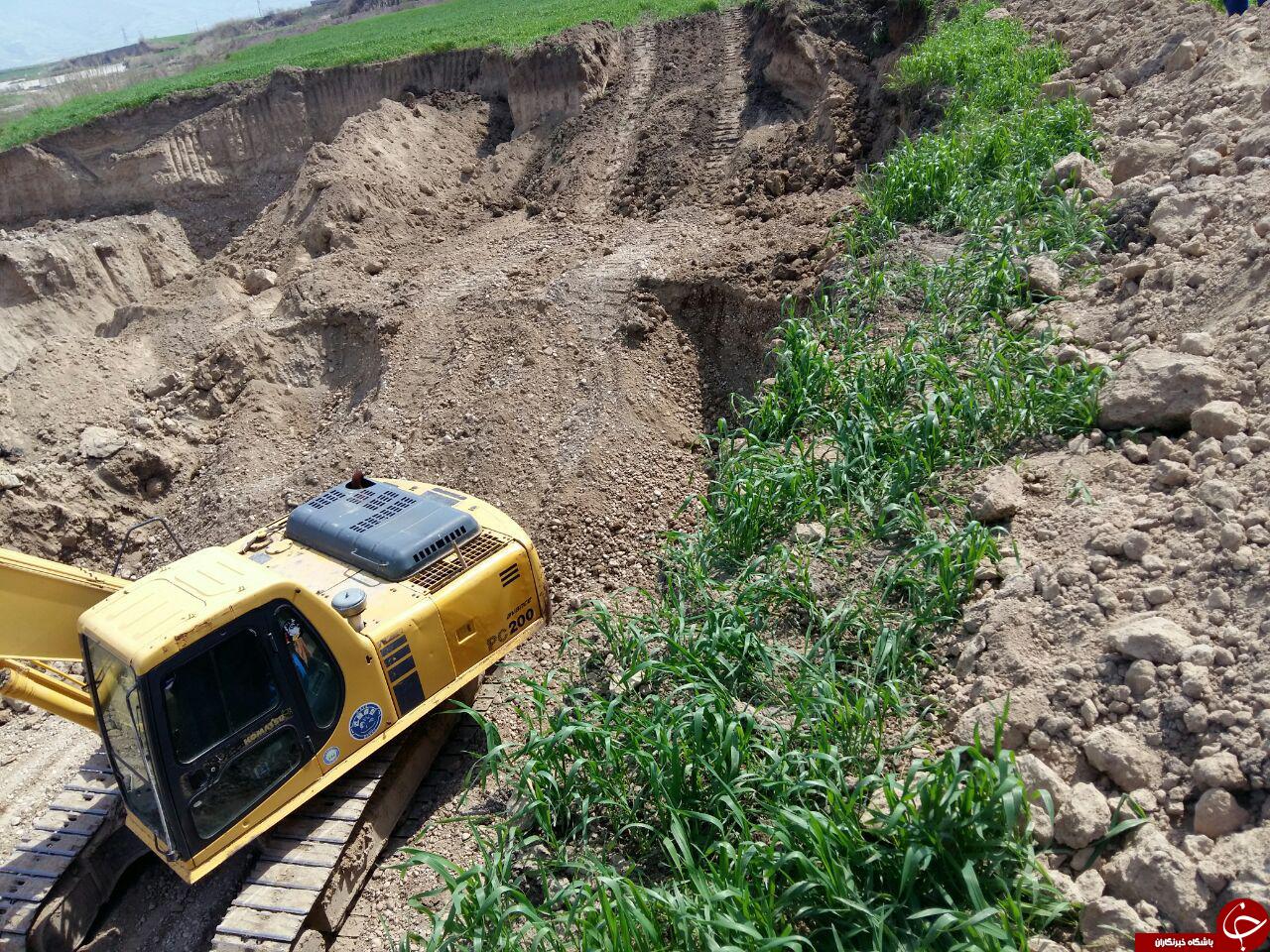 تخریب زمین&zwnj;های کشاورزی در روستای &laquo;حسین فرید&raquo; + تصاویر