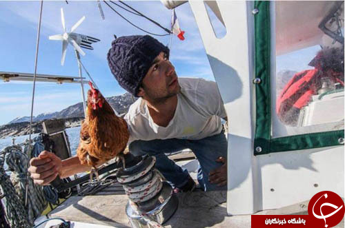 سفر دور دنیای پسر فرانسوی با یک مرغ+ تصاویر