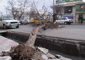 دانش آموزان مشگین شهر به علت تند باد با تاخیر به مدرسه می روند