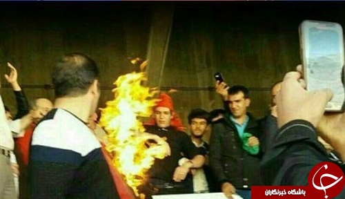 پرچم پرسپولیس را در تبریز آتش زدند+ عکس/////