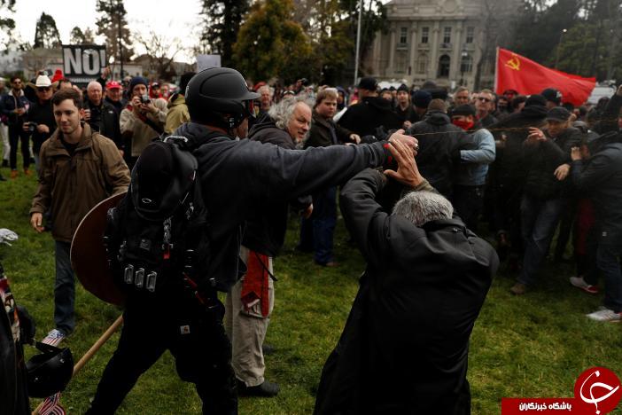 درگیری خونین بین طرفداران و مخالفان دونالد ترامپ +تصاویر