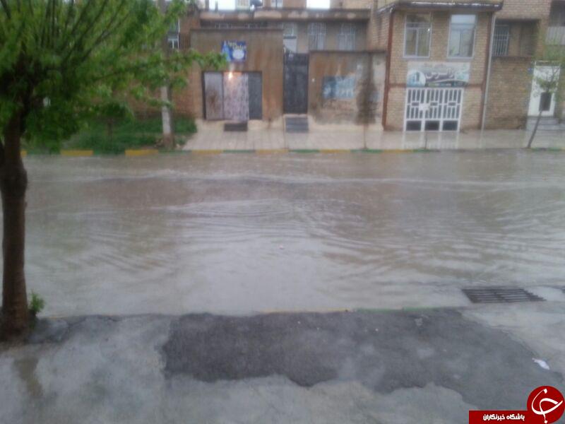 آبگرفتگی گسترده خیابان در اسلام&zwnj;آباد غرب + تصاویر