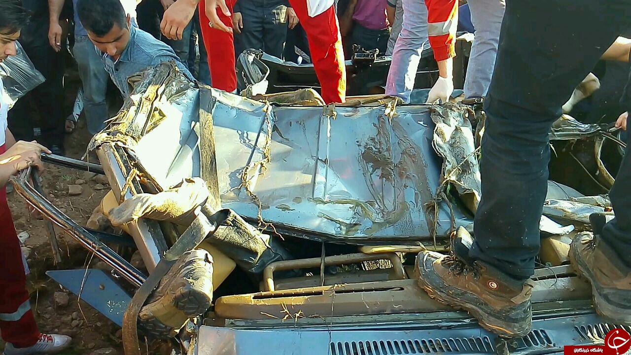 سقوط مرگبار پاترول به رودخانه + تصاویر