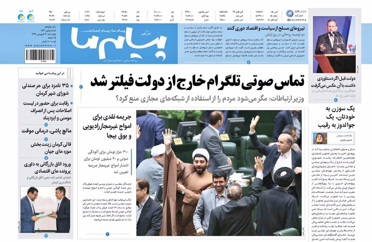 تصاویر صفحه نخست روزنامه های استان کرمان سه شنبه 15 فروردین را مشاهده کنید