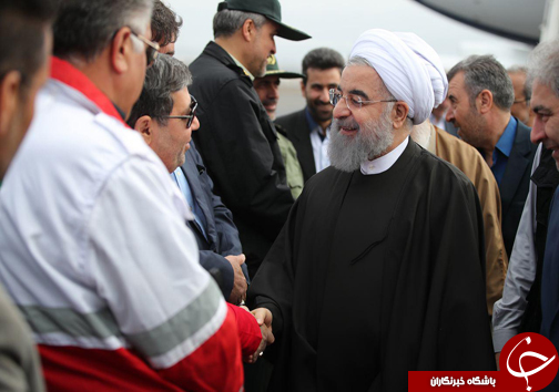 دولت با همه توان برای کمک به آسیب دیدگان سیل تلاش می کند/بازدید رئیس جمهور از منطقه سیل زده غله زار آذرشهر+ تصاویر